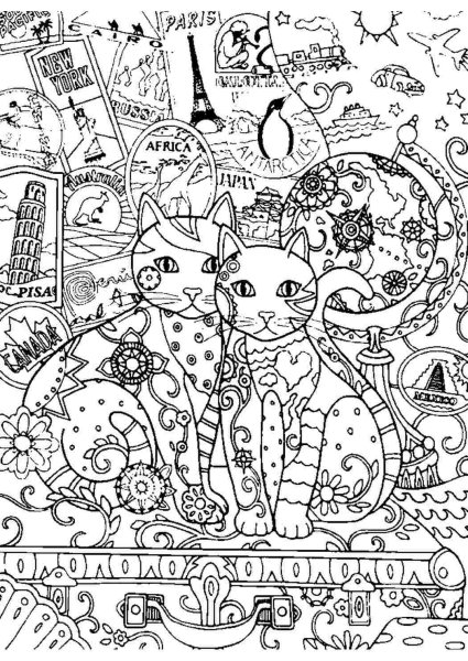 Раскраски котики мелкие