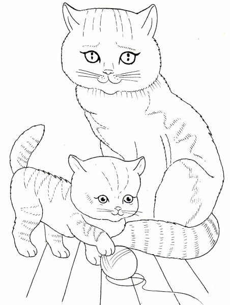 Раскраска Кошкин дом Маршак