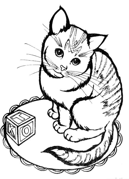 Кошка и мышка раскраска