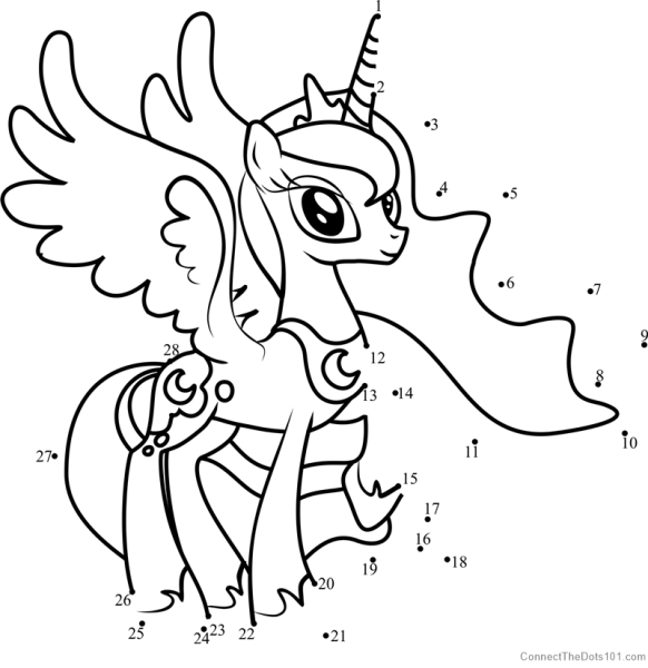 Раскраски my little Pony принцесса Луна