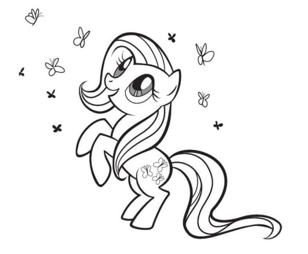 Раскраска my little Pony Флаттершай