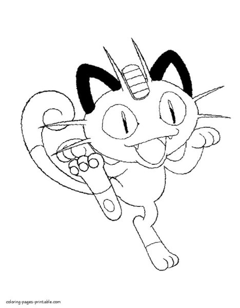 Раскраски покемон кот (44 фото)