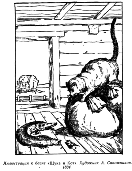 Щука и кот раскраска