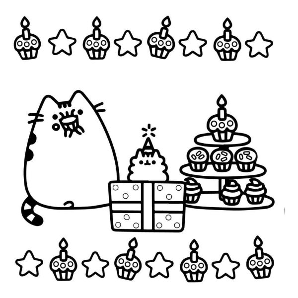 Раскраска котик Пушин