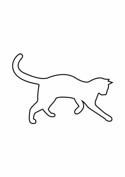 Контур кошки для вырезания