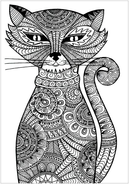 Кошки. Раскраска