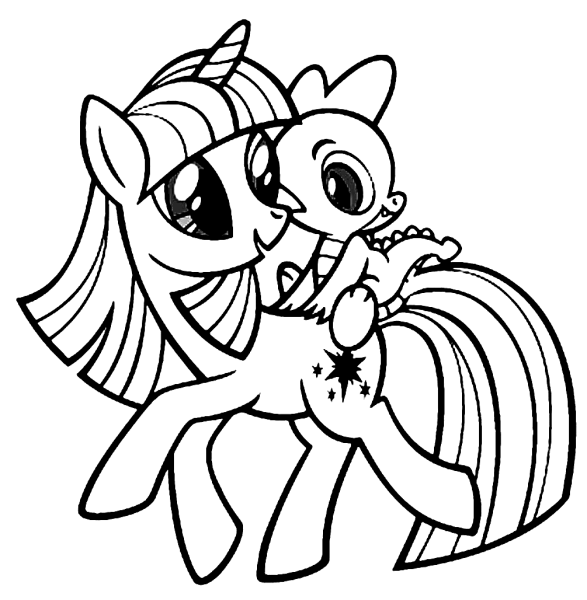 Раскраска Умный персонаж My Little Pony Твайлайт Спаркл - Раскраски для печати бесплатно