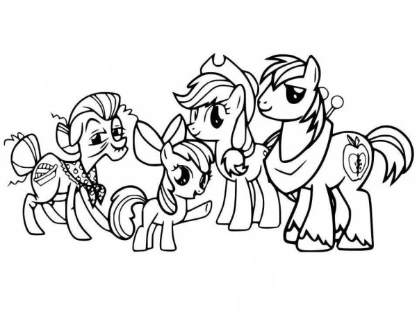 Раскраска my little Pony эпл Джек