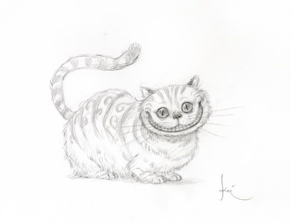 Кот из Алисы в стране чудес рисунок