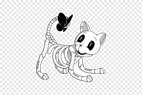 Котик скелетик стикер