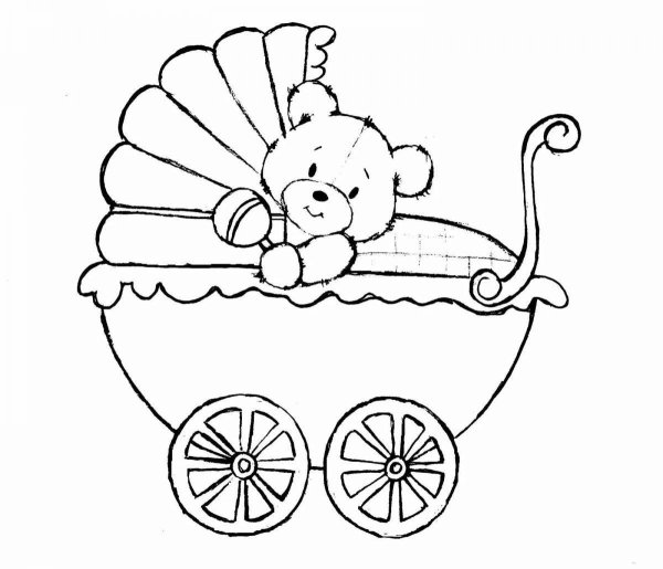 Раскраска коляска