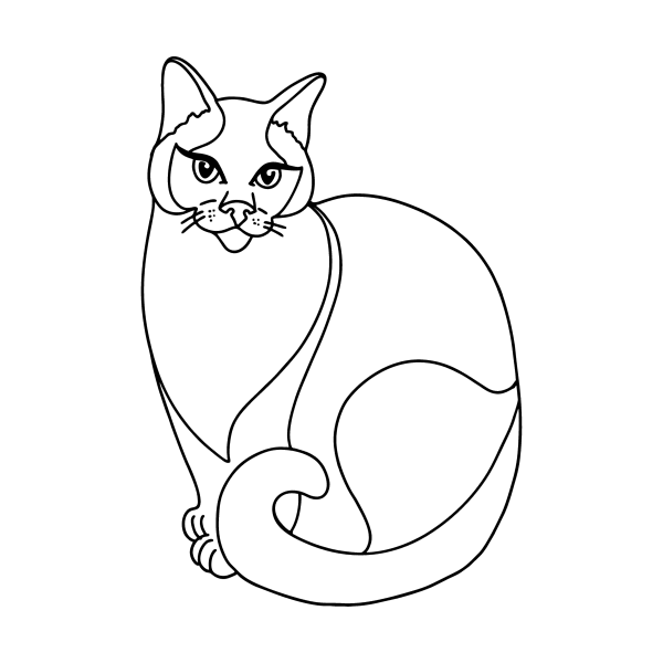 Сиамская кошка раскраска