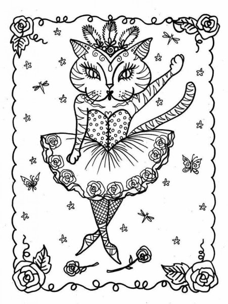 Кошки. Раскраска