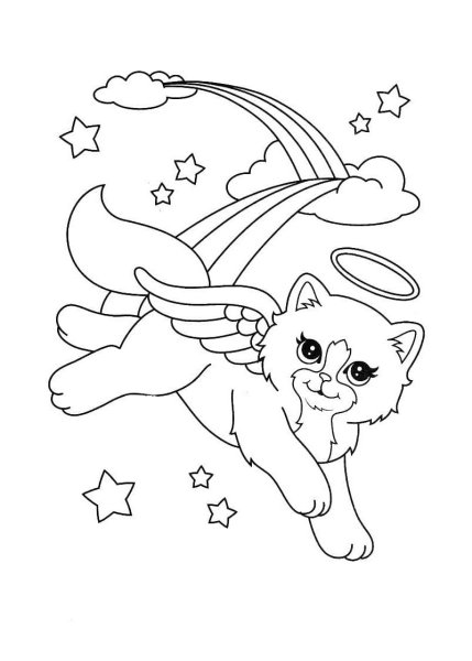 Раскраски сказочные кошки (47 фото)