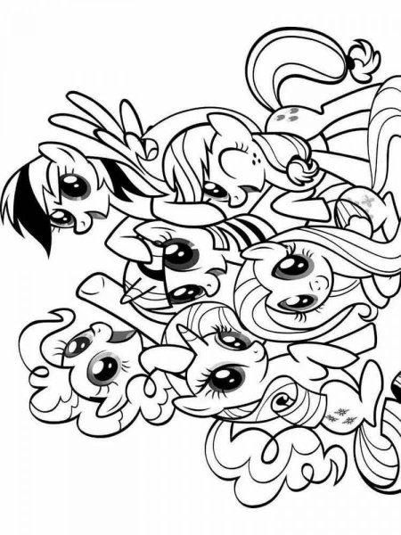 My little Pony поняшки раскраска