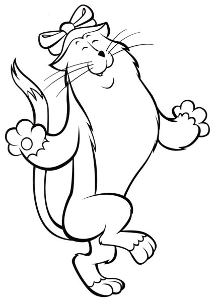 Танцующий кот раскраска