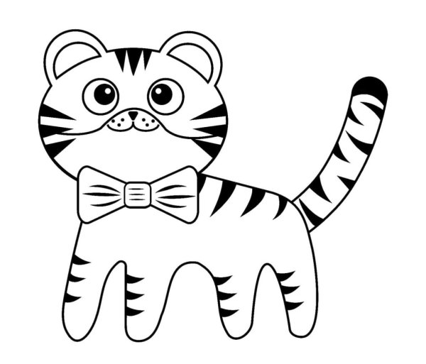 Кошка бантик игрушка раскраска