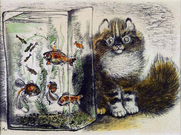 Евгений Чарушин кот и рыбки