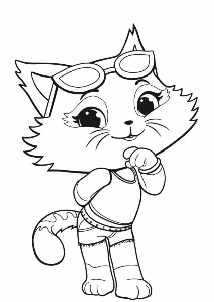 Кошки. Раскраска
