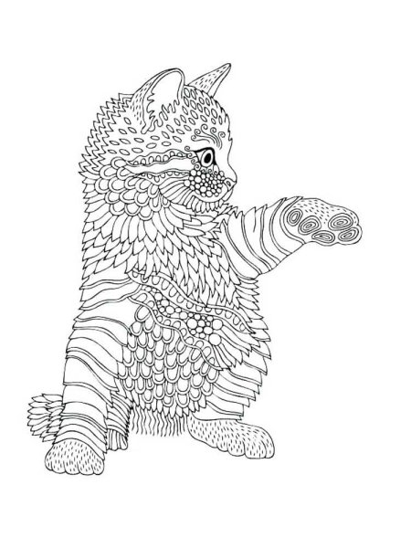 Раскраски антистресс кошки