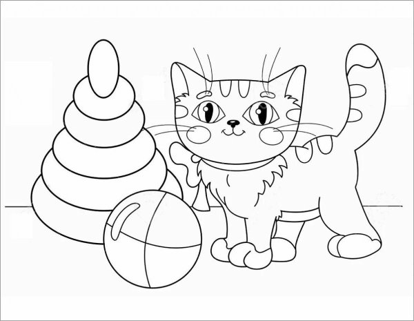 Мячики для котят рисование