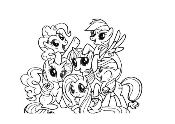 My little Pony раскраска a4