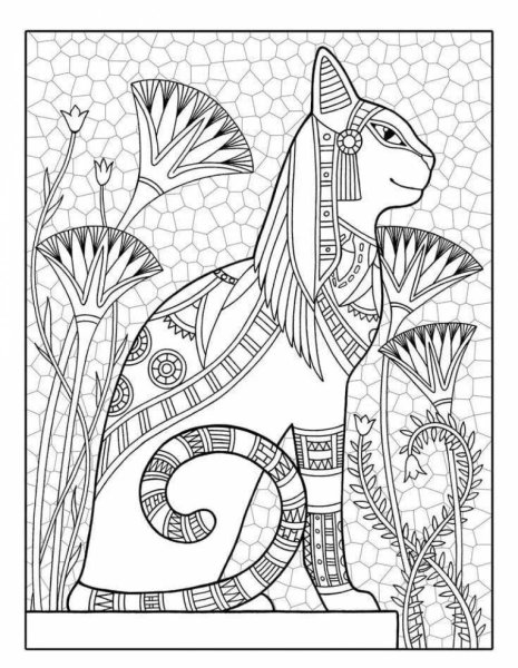 Раскраски египетская кошка (48 фото)