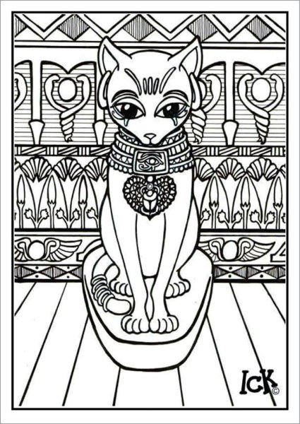 Кошки из Египта раскраски