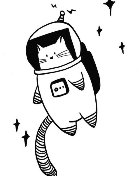 Кот космонавт раскраска