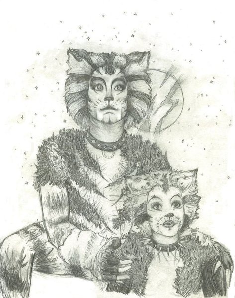 Рисунок к мюзиклу "кошки"э. л.Уэббера.
