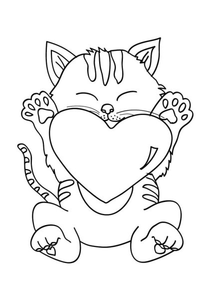 Кошки. Раскраска