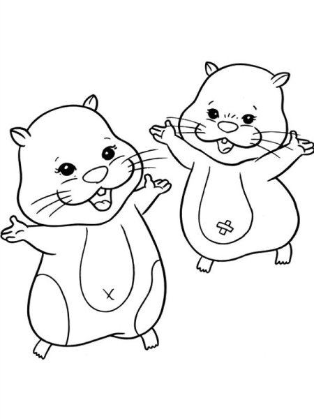 2 Хомяка раскраска