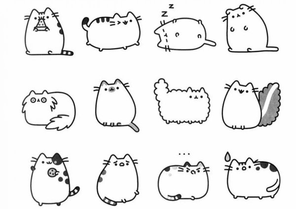 Раскраски няшные кошки (48 фото)