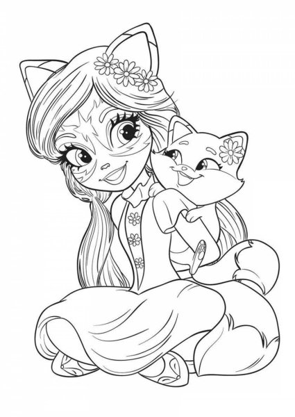 Кошки. Раскраска