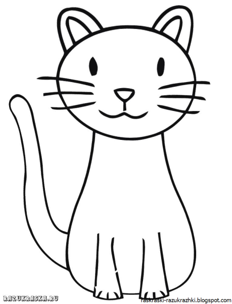 Кошка раскраска для детей
