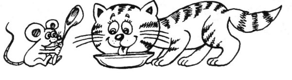 Кот лакает молоко