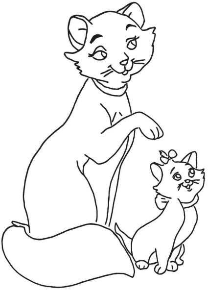 Разукрашка кошечка Мари
