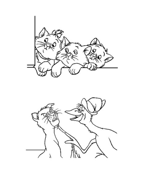 Коты Аристократы раскраска