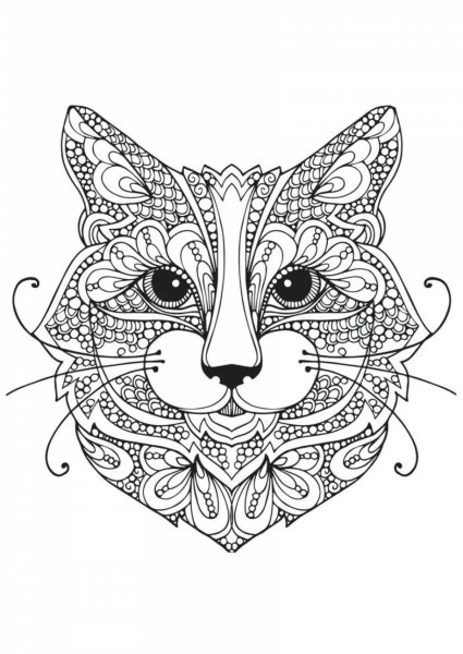 Раскраска антистресс котики
