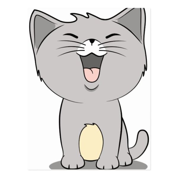 Мордочка серого кота мультяшный
