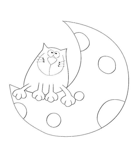 Раскраска лунный котик
