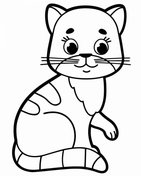 Кошка раскраска для детей