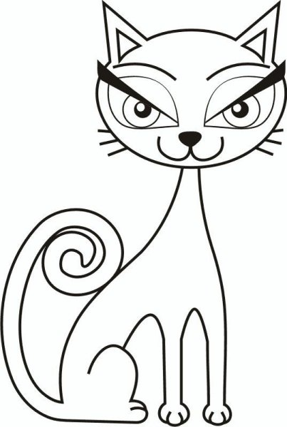Трафарет кошки для рисования