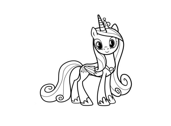 Раскраска my little Pony принцесса Каденс