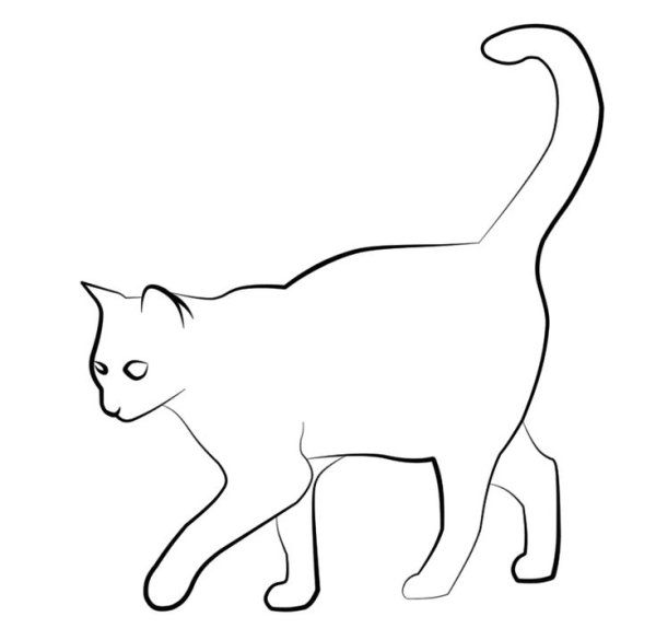 Трафарет котика для рисования