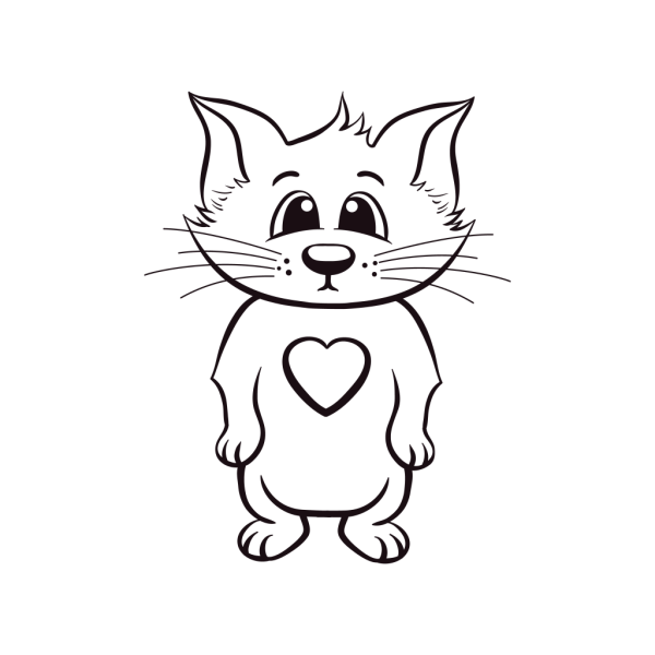 Кот на двух ногах рисунок