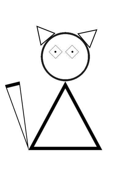 Кошка из геометрических фигур