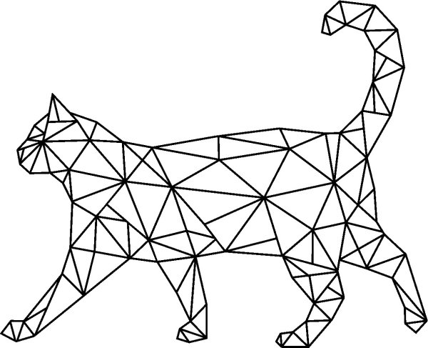Раскраски из геометрических фигур кошка (40 фото)