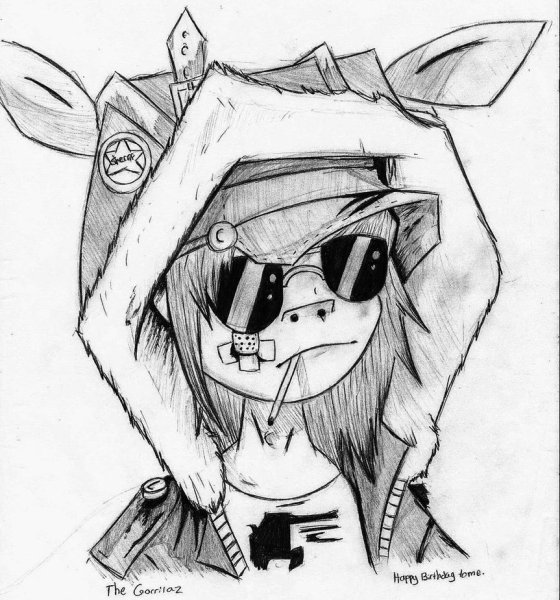 Gorillaz тату эскиз
