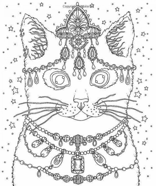 Раскраски кошка с короной (45 фото)